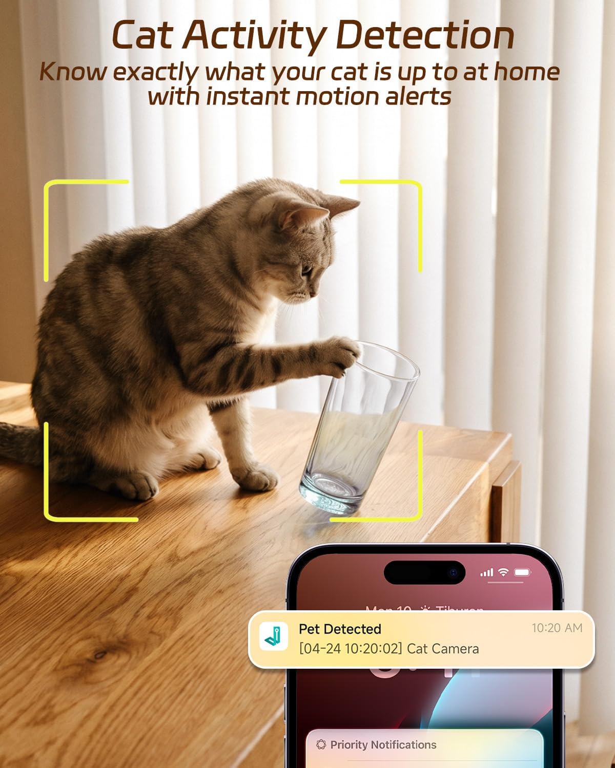 ALIOBC Pet Camera with Phone App Laser Toy 2K Cat Camera no Subscription