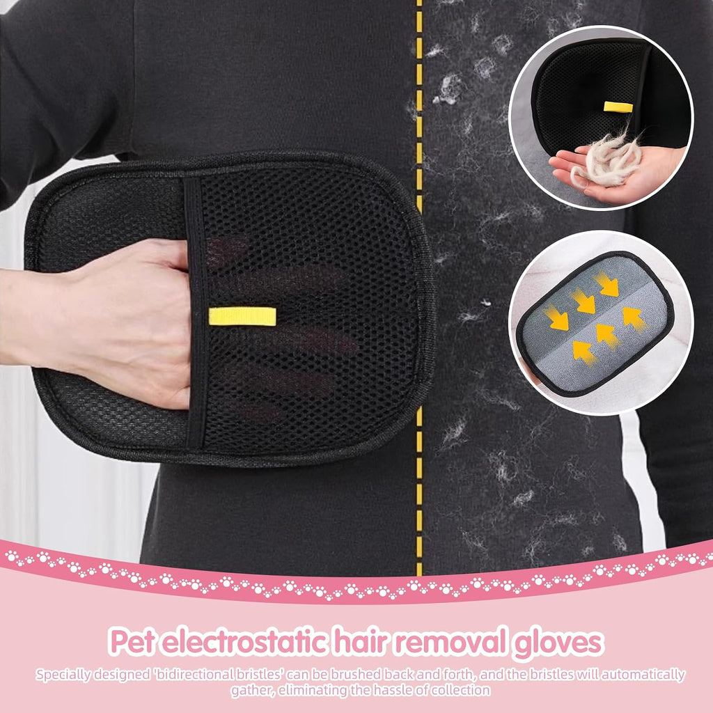Oromaviela 8PCS Dog Rabbit Bunny Cat Grooming Kit, Self-Cleaning Slicker Brush & Deshedding Comb, Dematting Tool, Nail Clipper File, Flea Comb, Portable Storage Bag for Long/Short Haired Pets(8, pink)
