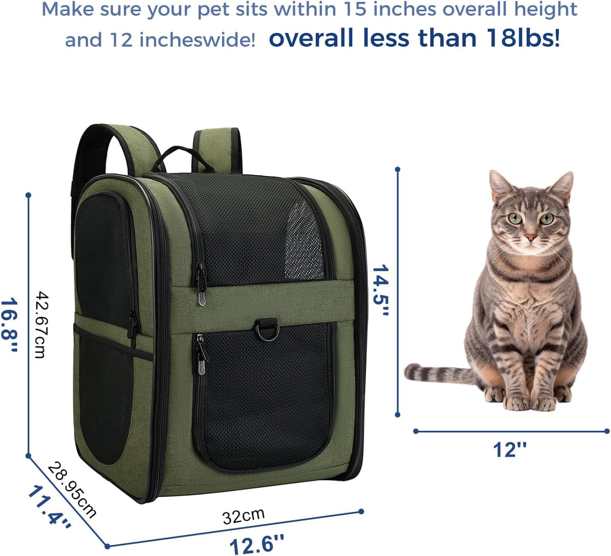 Apollo Walker Cat Backpack Carrier, Support Frame, 16 lb Weight Capacity