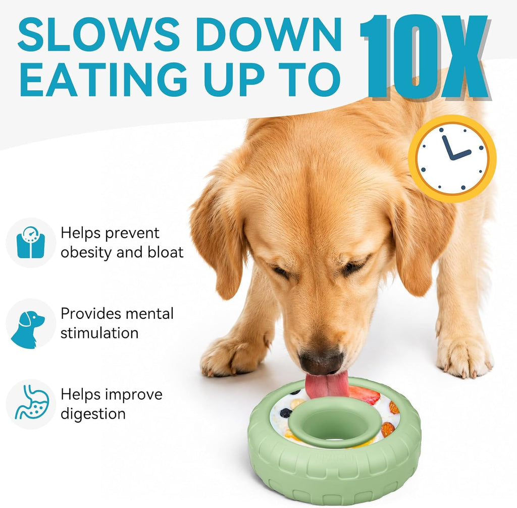 Dog Enrichment Lick Bowl, Bestalk Slow Feeder Lick Mat for Dogs, Freeze Puzzle Licking Bowl for Anxiety Relief, BPA Free Silicone, Dishwasher Safe(Green,M)