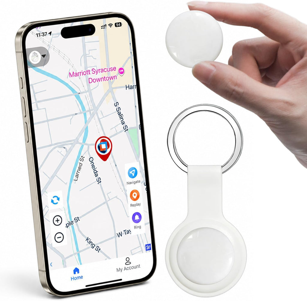 GPS Tracker for Vehicles and Cars, Real-Time Location Tracking Device, No SIM Card No Subscription, No Monthly Fee, Long Standby Waterproof Tracker for Pets, Dogs & Valuables (Android & iOS)
