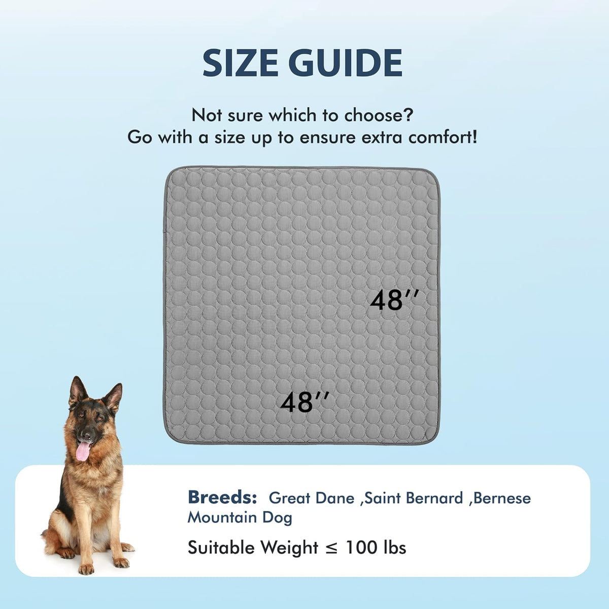 MICROCOSMOS Summer Cooling Mat & Sleeping Pad- Water Absorption Top, Materials Safe, Easy Carry, EZ Clean. Keep Cooling for Pets, Kids and Adults.(Drak Grey, 48" x48")