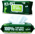 PET N PET 100% Plant Based Dog Wipes for Paws and Butt, 100 Counts Hypoallergenic Unscented Dog Pet Wipes, 8" x 8"