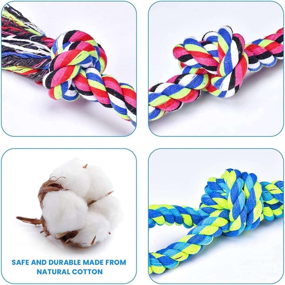 Feeko Heavy Duty Dog Rope Toys for Large Breed Aggressive Chewers, 2 Pack Indestructible Teeth Cleaning Tug of War Toy