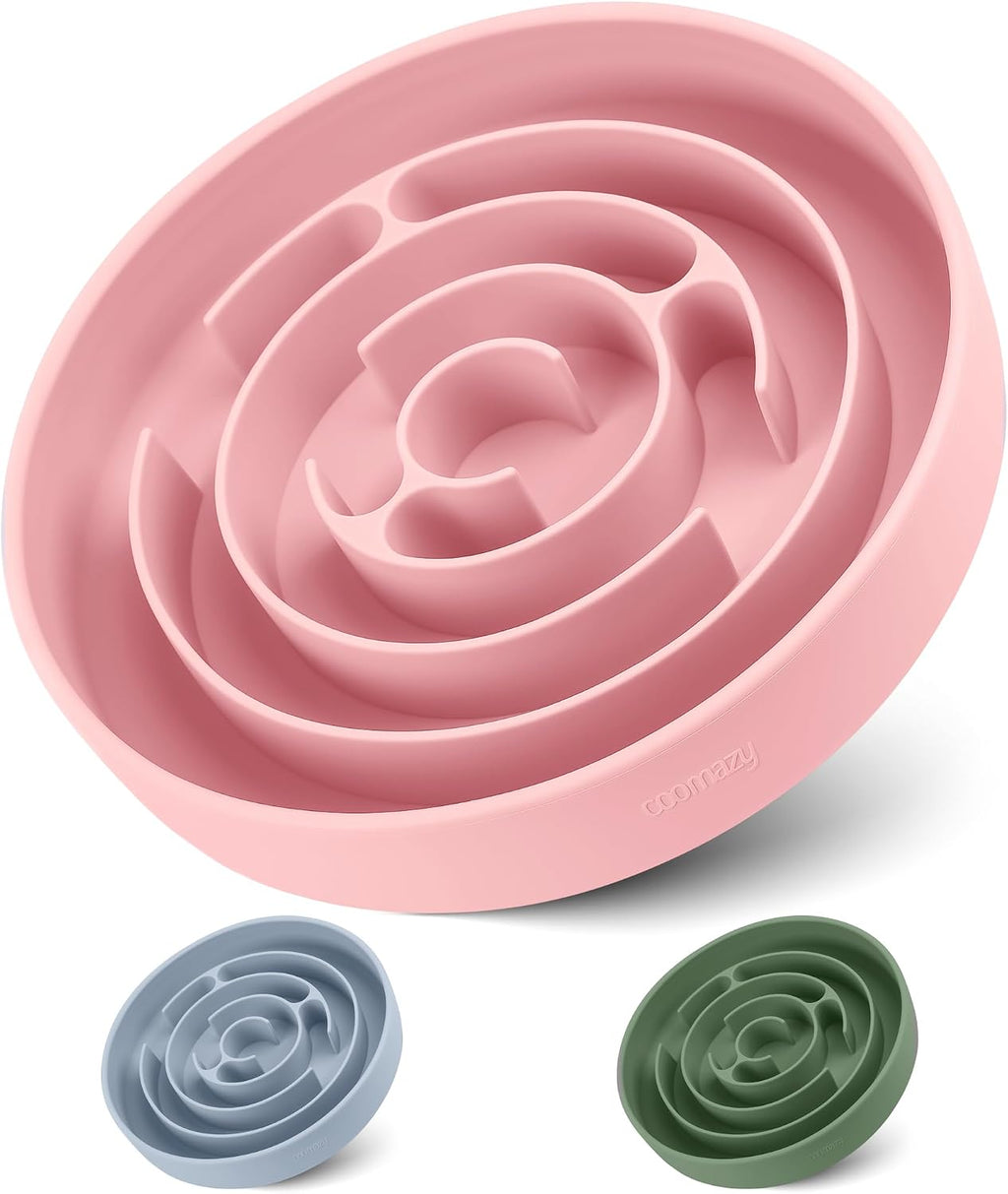 Coomazy Extra Large Slow Feeder Bowl, Silicone Dog Bowl with Suction Cups