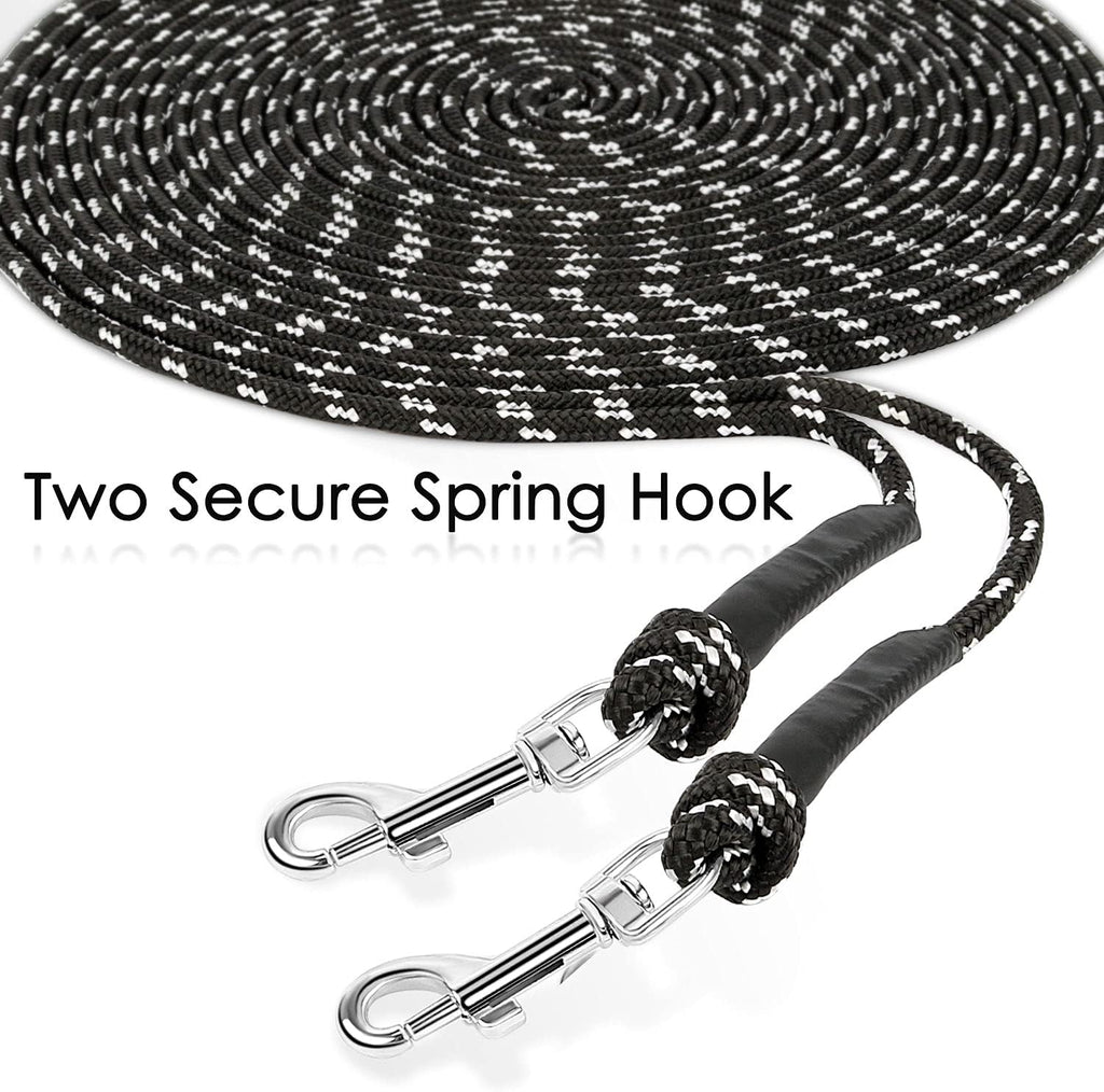Reflective Cat Long Leash 30 FT, Outdoor Backyard Cat Tie Out Lead, Black