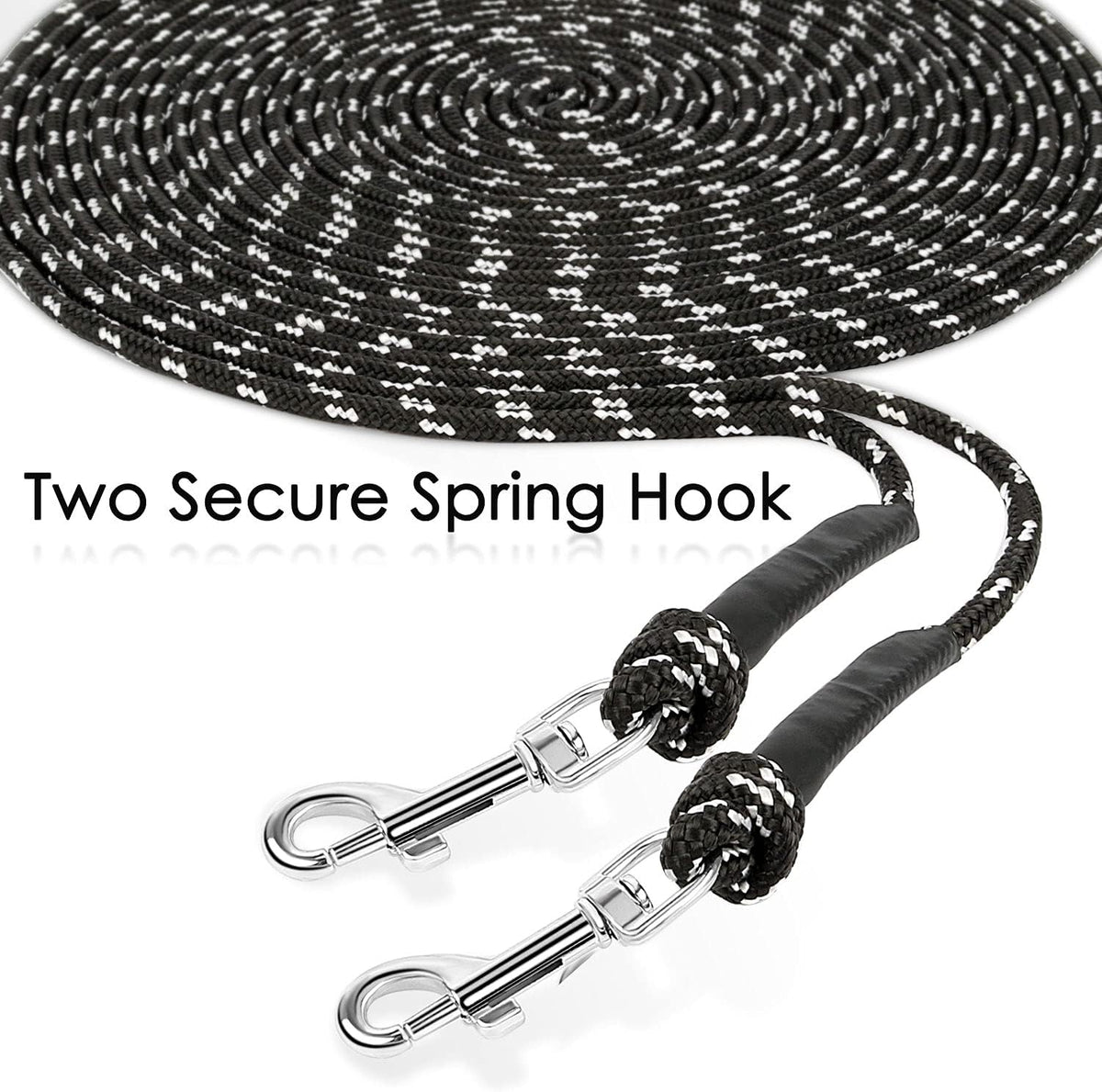 Reflective Cat Long Leash 30 FT, Outdoor Backyard Cat Tie Out Lead, Black