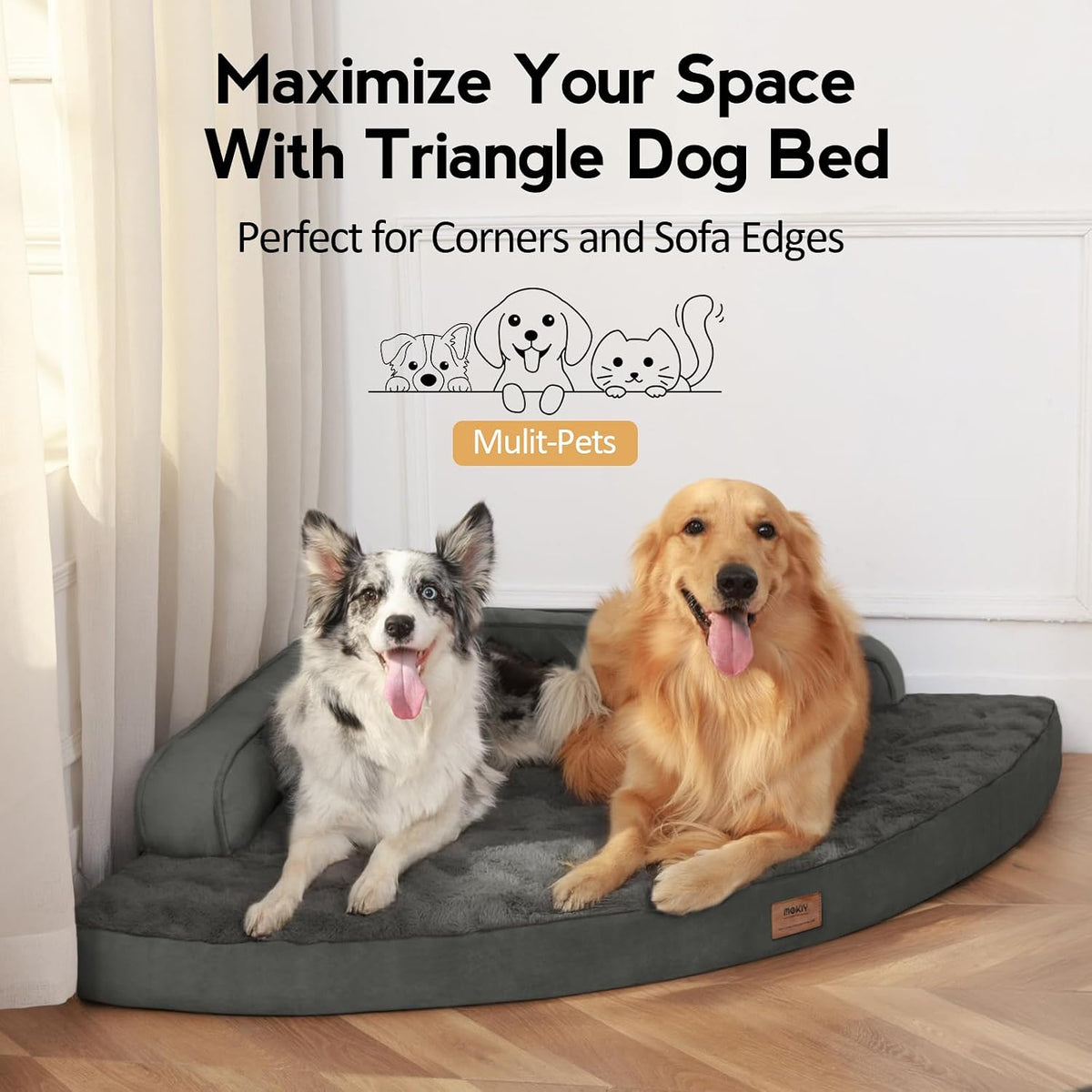 MEKIY Orthopedic Waterproof Dog Bed with Sides for Large Sizes Dogs