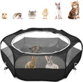 Pawaboo Small Animal Playpen, Waterproof Portable Pet Cage Tent, Black