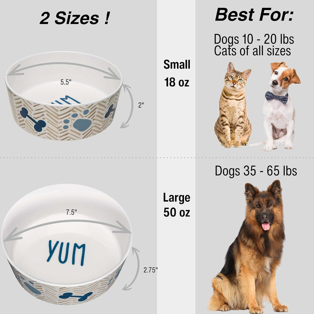 Loving Pets Dolce Moderno Dog Bowl – Modern Melamine Dog Food Bowl & Dog Water Bowl – Durable, Non-Slip Pet Dish for Small & Medium Dogs – Dishwasher Safe Dog Bowl (Small, 16 oz)