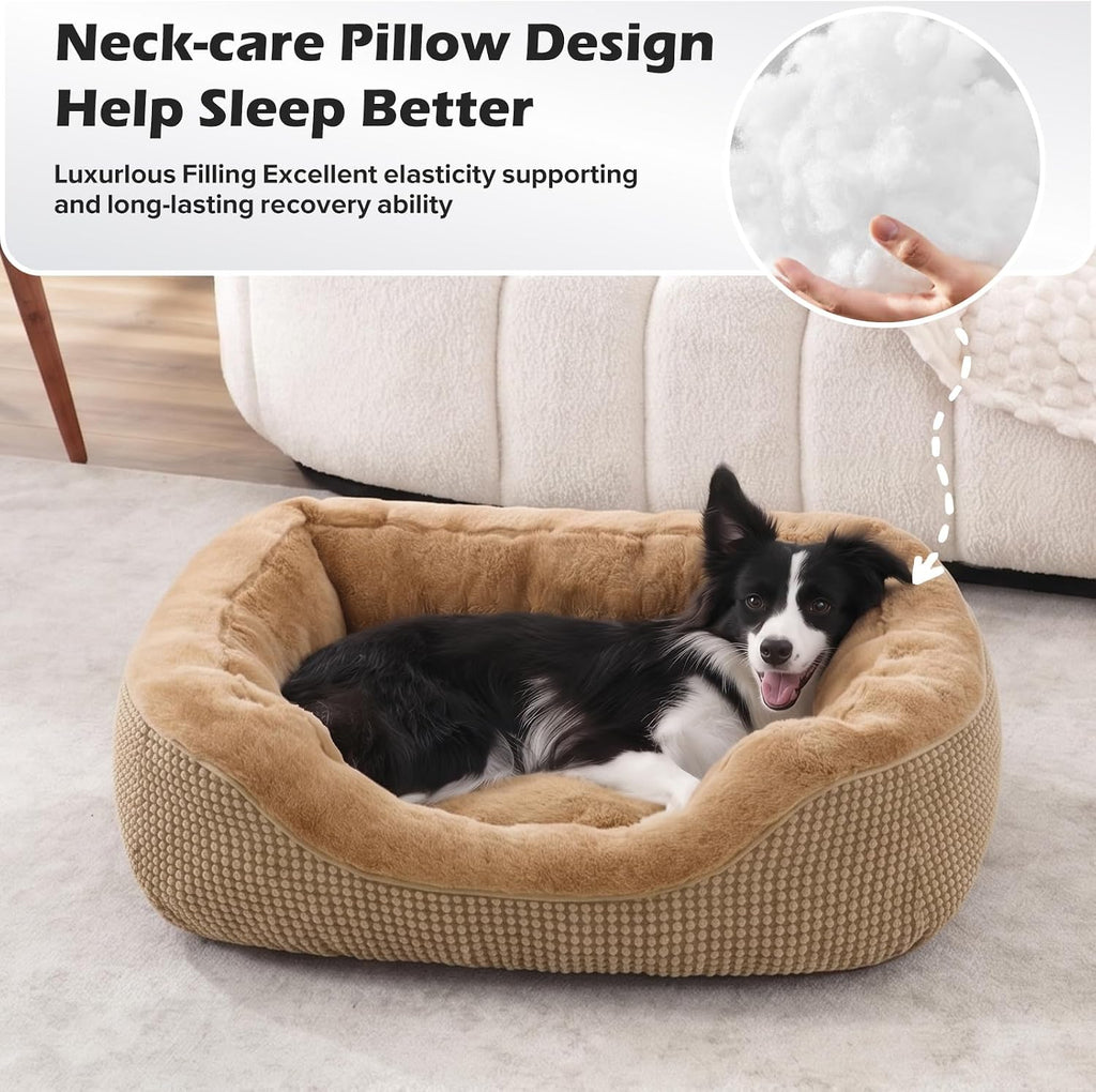 INVENHO Dog Bed Medium Size, Orthopedic Warming Soft Calming Sleeping Durable with Anti-Slip Bottom