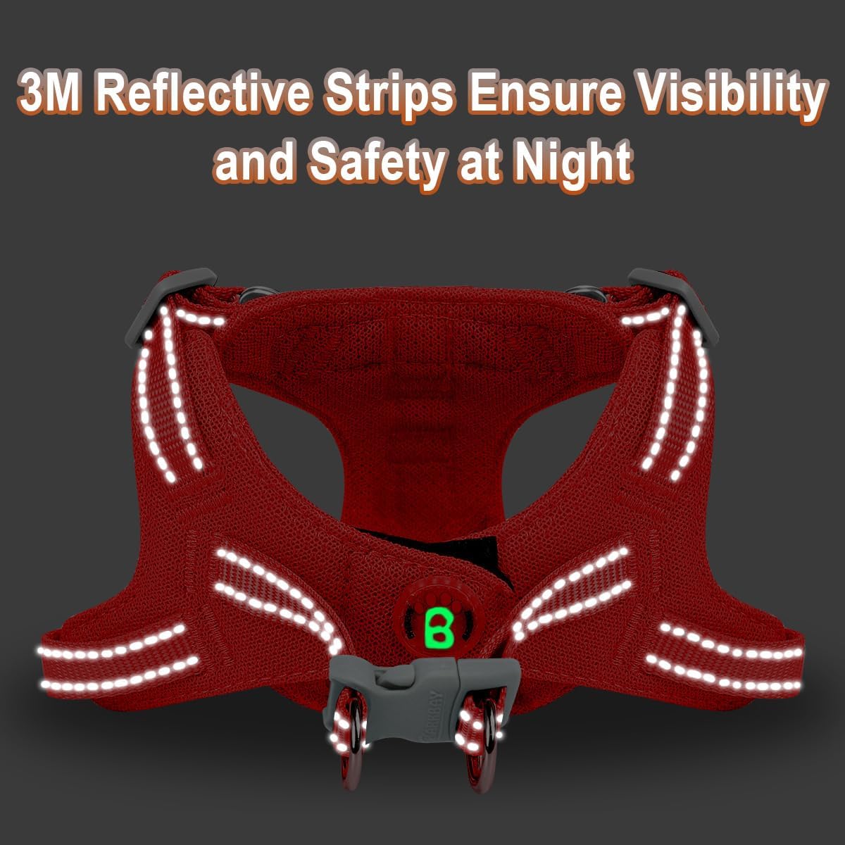 Dog Harness Step in Dog Vest Harness, Reflective Adjustable Puppy No Pull Harness Breathable Soft for Small and Medium Dogs Cats, Red, XS