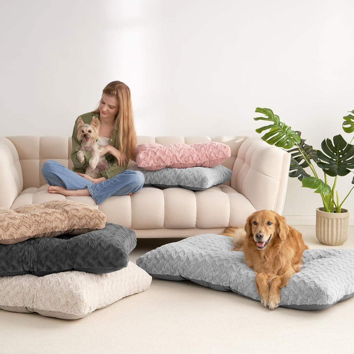 EHEYCIGA XXL Dog Bed 47x29 Inch, Extra Large Pet Beds for Dogs, Grey
