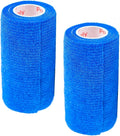 Vet Wrap Tape (Blue) (2 Pack) (3 Inch x 15 feet) Self Adhesive Adherent Adhering Cohesive Flex Self Stick Bandage Grip Roll Dog Cat Pet Horse