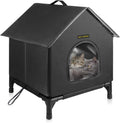 Rest-Eazzzy Cat House for Indoor and Outdoor Cats in Winter, Waterproof, Fully Insulated Shelter for Stray and Feral Cats, Great for Cat Houses for Outdoor and Cat Beds for Indoor Cats(Black, Medium)