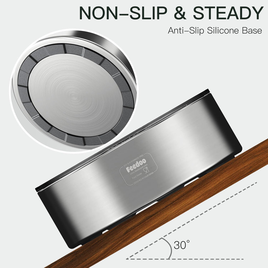 Feedoo Dog Lick Bowl with Rolling Ball, Double-Wall Stainless Steel