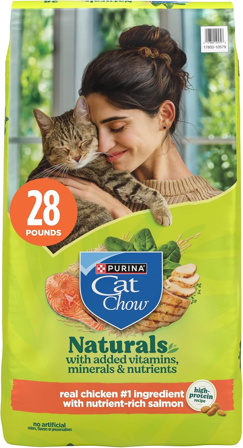 Purina Cat Chow Naturals Original Dry High Protein Cat Food with Added Vitamins, Minerals and Nutrients - 28 lb. Bag