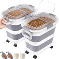 2 Pack 25 Lbs Dog Food Storage Container, Collapsible Rice Container