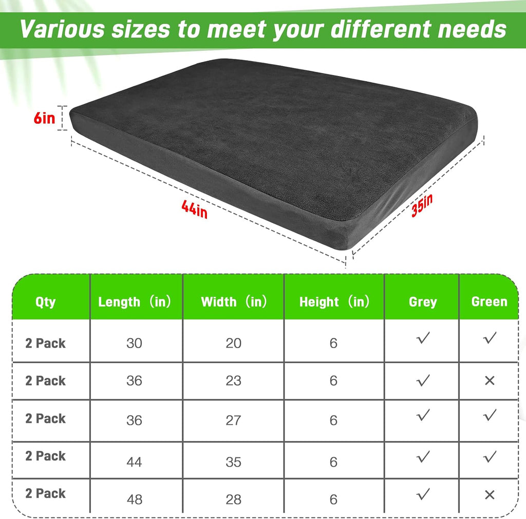 Dog Bed Covers Replacement Waterproof for Dog Bedding Washable Black 2 Pack 35" x 44" XL