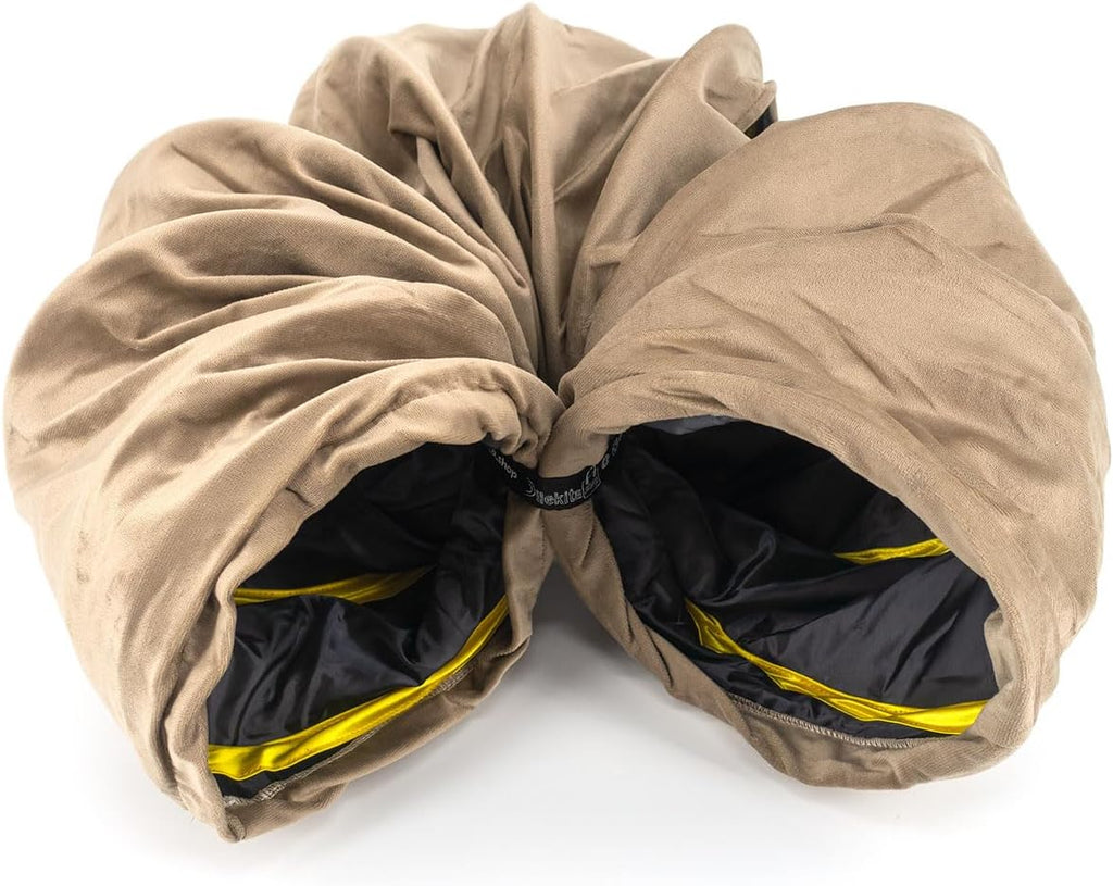 Velvet Fabric - Foldable/Collapsible - 140x25 cm (55.12x9.84 Inches) Cat Tunnel (Milky Brown)