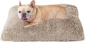 EHEYCIGA Fluffy Dog Crate Bed for Medium Dogs, Plush Crate Pad, Taupe