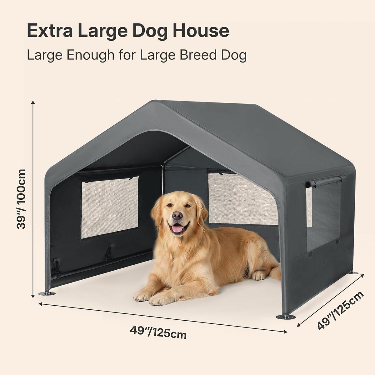 Veehoo Extra Large Dog House Outdoor, Weatherproof & Sturdy Dog Shade Tent