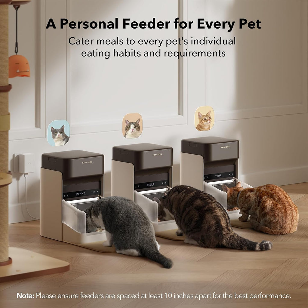 Bundle of PETLIBRO Upgraded RFID Automatic Cat Feeder, 2 Packs 5G Wi-Fi Automatic Pet Feeder, 3L Auto Cat Feeder App Control with Light Collar Tag + PETLIBRO 6 Packs Pet Food Desiccant Bag
