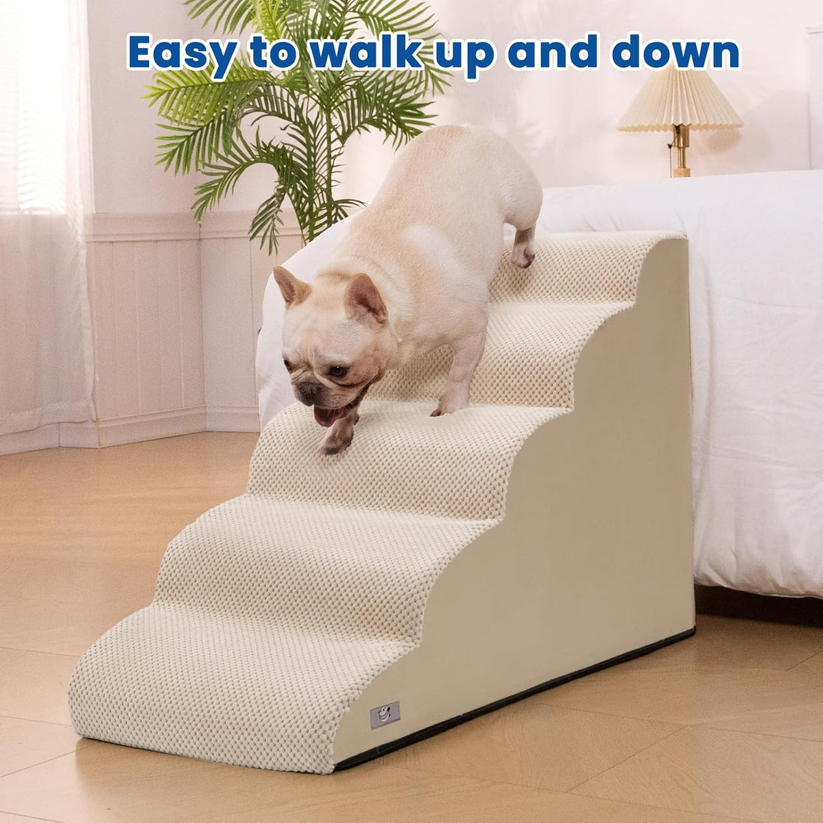 Dog Stairs for High Beds 22.4" H,5-Step Pet Ramp for Small & Medium Dogs