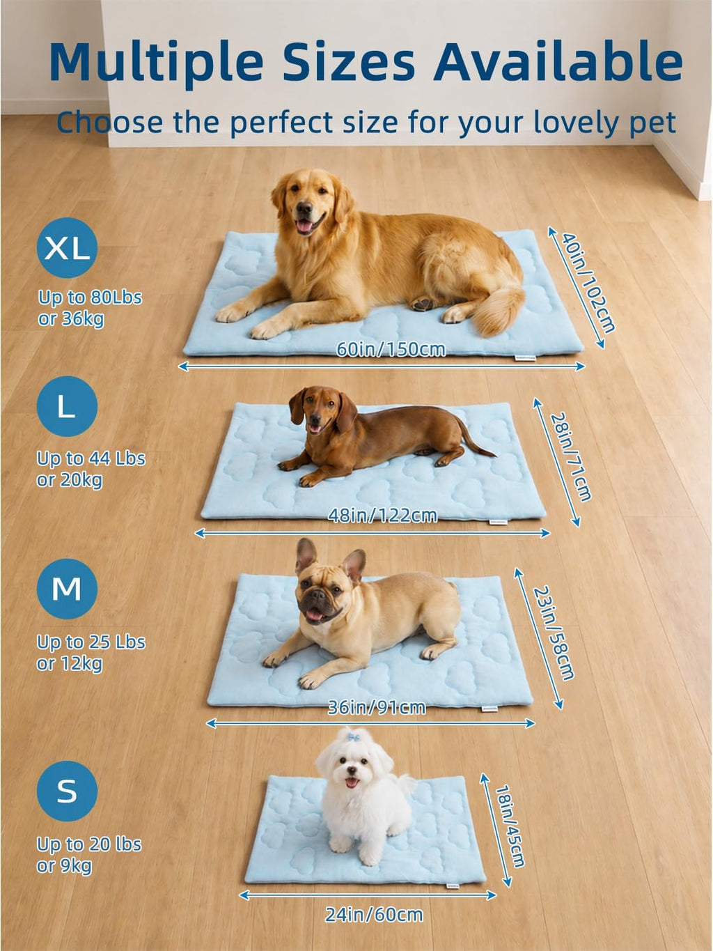 Huafly Dog Crate Pad,Cooling mat for Dogs&Cats，Suitable for All Seasons