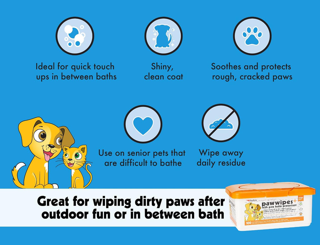 Petkin Paw Wipes 100 count
