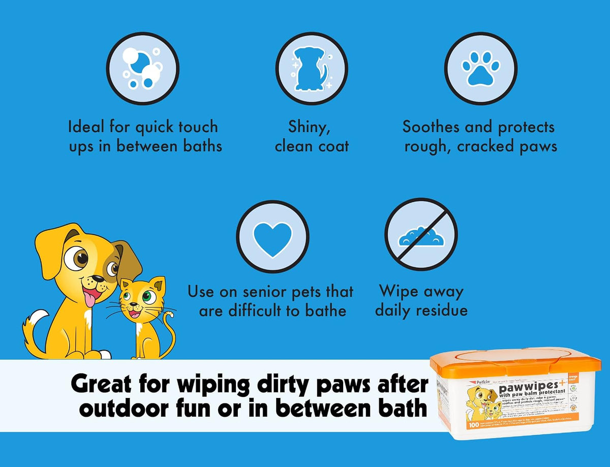Petkin Paw Wipes 100 count