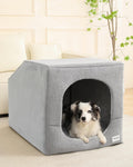 Hovicaed Indoor Dog House Large Sized Dog Tent with Covered Dog Bed 36x26in
