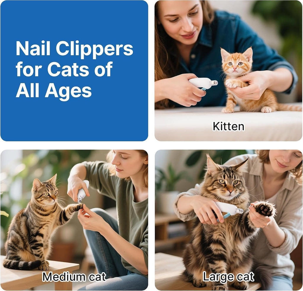 Potaroma Cat Nail Clipper, Adjustable Trimming Hole with Hidden Nail File