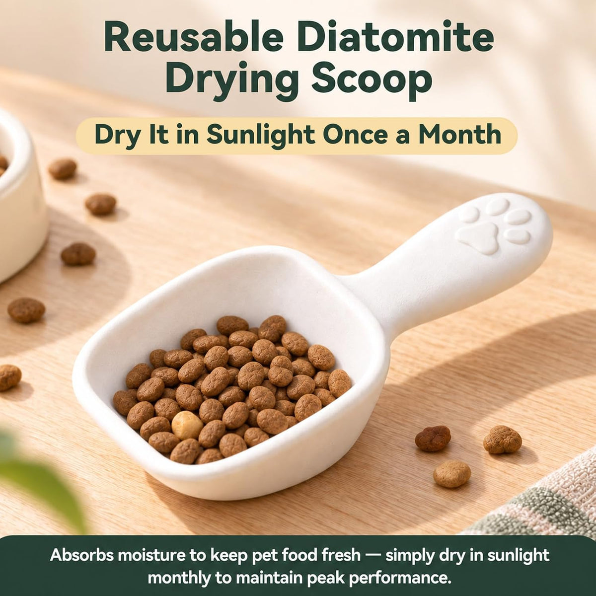 Diatom Drying Scoop 1/4 Cup for Pet Food