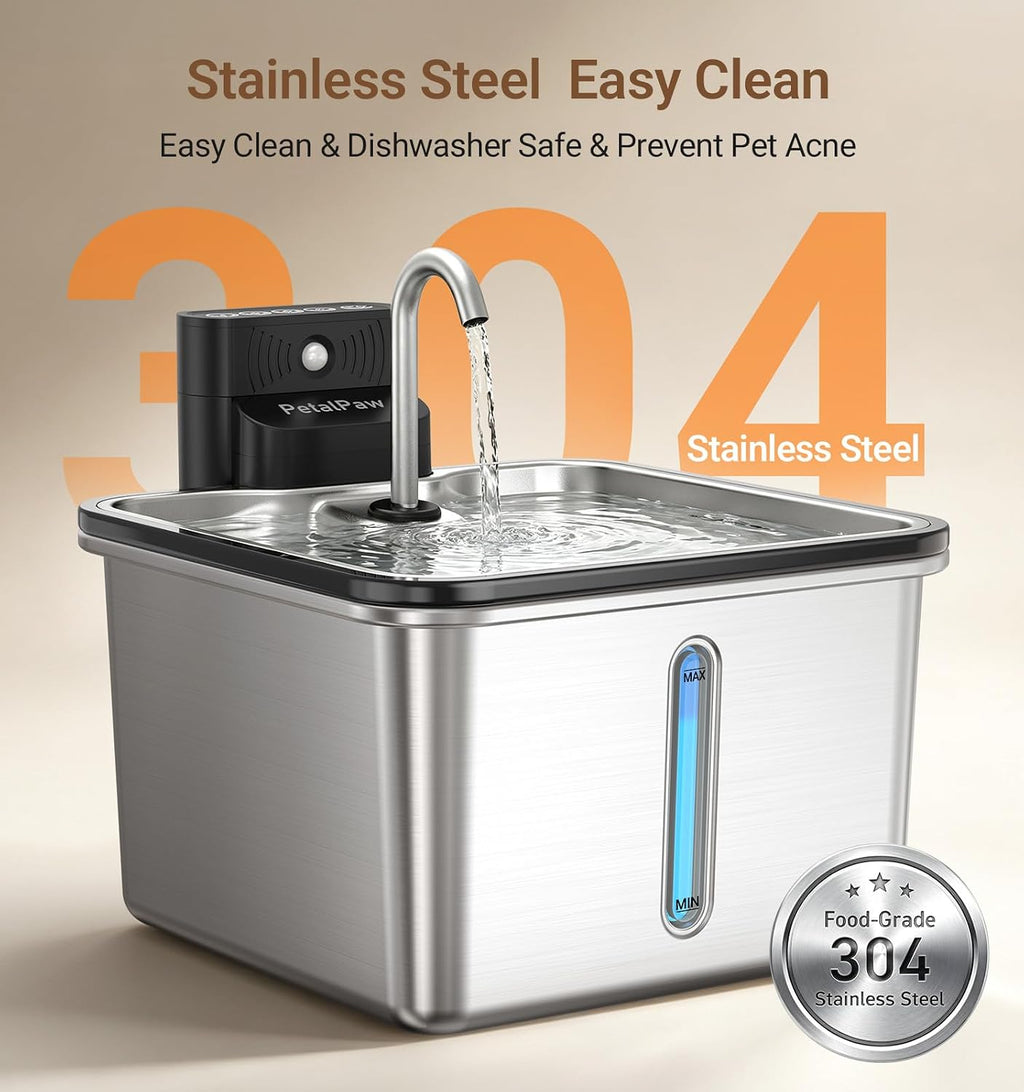 Wireless Cat Water Fountain, Water & Battery Separation, Faucet Design