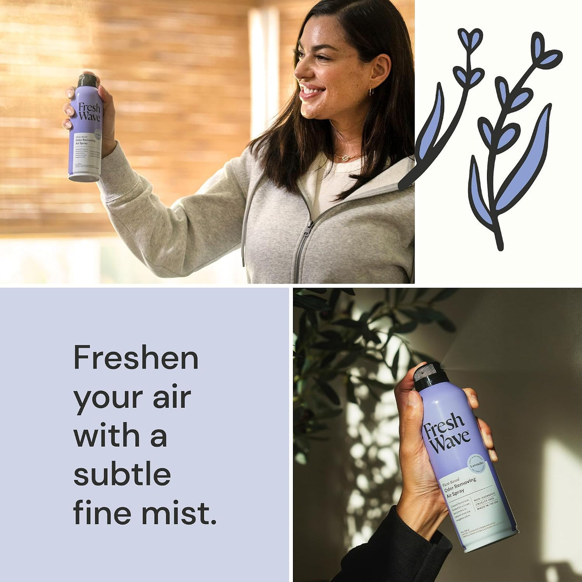 Fresh Wave Lavender Air Freshener Spray, 8 oz Room Odor Eliminator