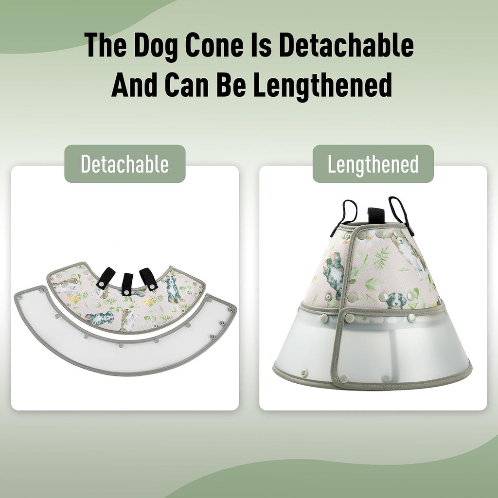 Soft Dog Cone Collar for Large Medium Small Dogs After Surgery, Adjustable Pet Recovery E-Collar, Brown XLarge