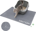 Pawtasy Cat Litter Mat,34" x 22" Large Silicone Pad for Floor Waterproof Litter Trapping Mat for Scatter Control Soft on Kitty Paws Non-Slip Easy to Clean