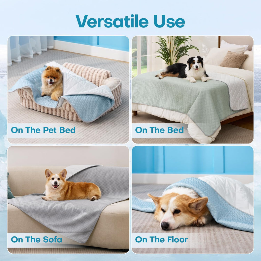 Reversible Dog Cooling Blanket, Washable High Cold Pet Bed Cover
