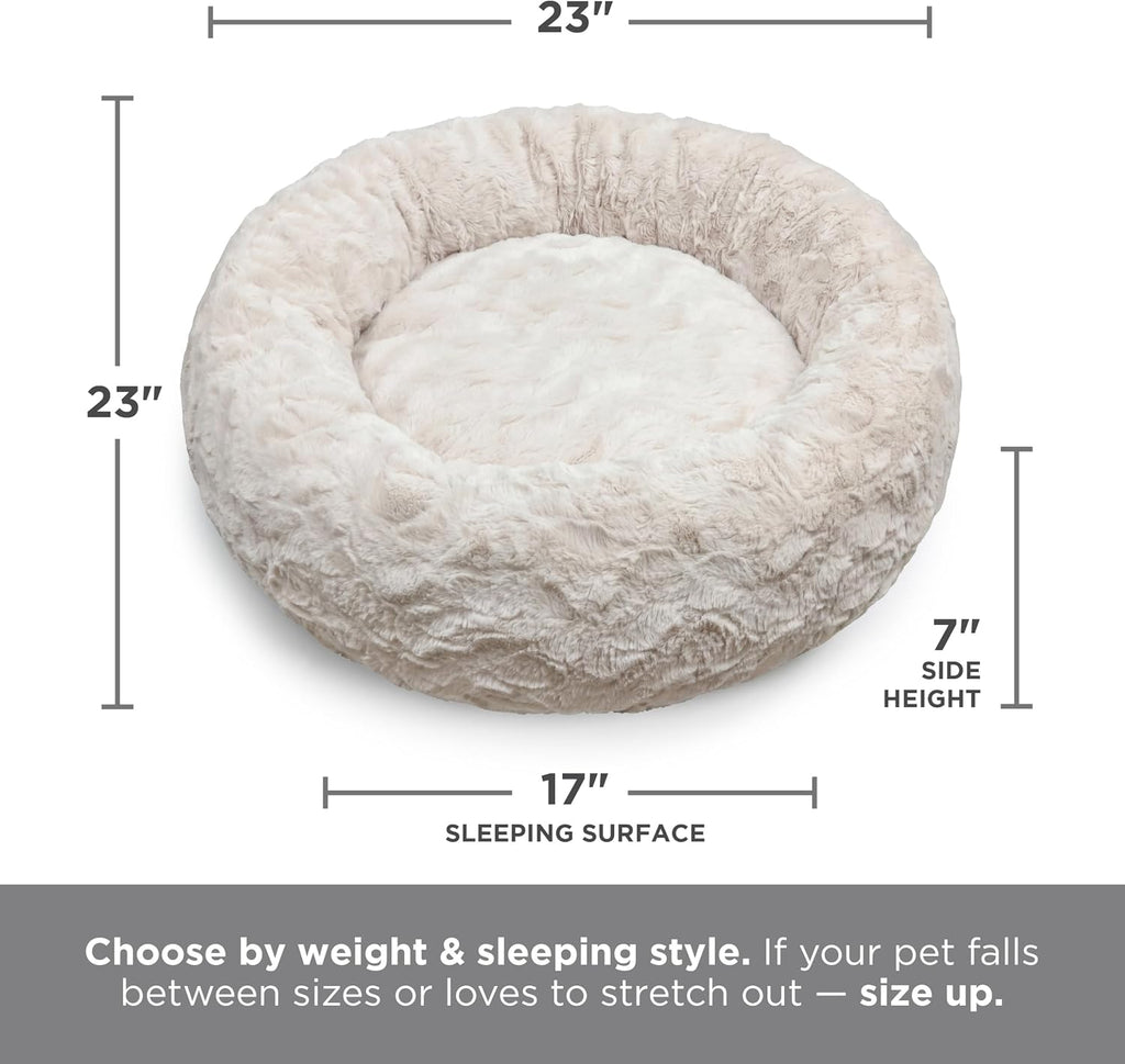 Best Friends by Sheri Original Calming Donut Dog Bed, Mink Dark Gray, 23"