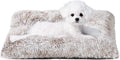 EHEYCIGA Fluffy Dog Crate Bed for Small Dogs, Plush Crate Pad, Brown