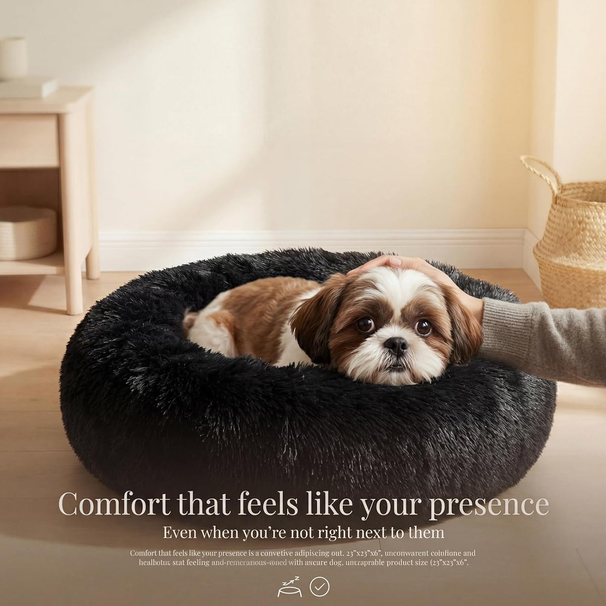 nononfish Comfortable Dog Bed for Small Dogs,Soft Donut Pet Bed