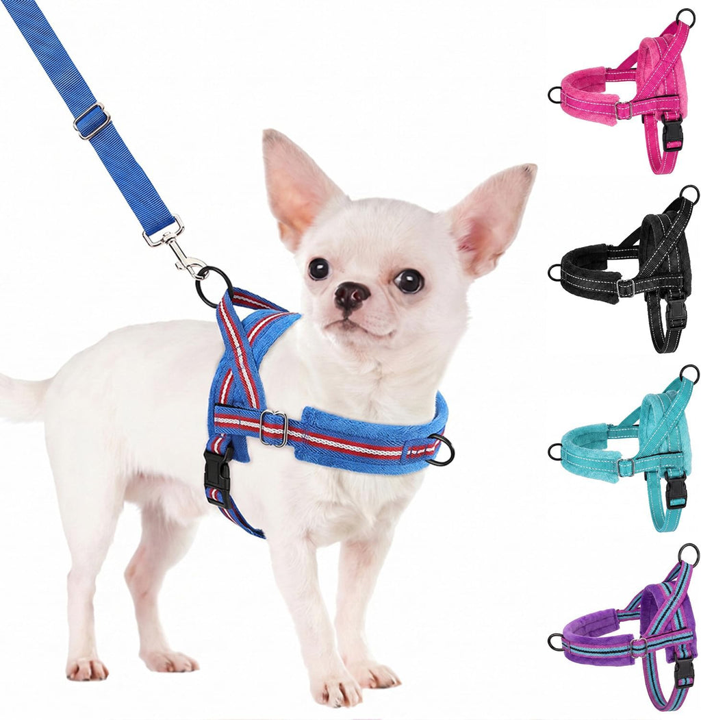 SlowTon No Pull Small Dog Harness and Leash Set with Front Clip