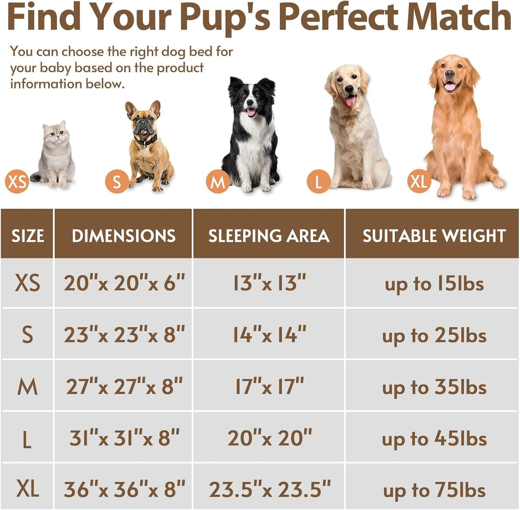JOLLYVOGUE Calming Dog Bed for Small Dogs - 23 inches Donut Washable Small Dog Bed for Kittens & Puppies, Anti-Slip Round Fluffy Plush Faux Fur Cat Beds (Fits up to 25 lbs Pets, Coffee)