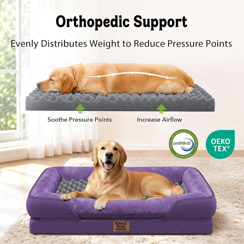 Chez Paw Waterproof Orthopedic Dog Bed for Large and Extra Large Dogs