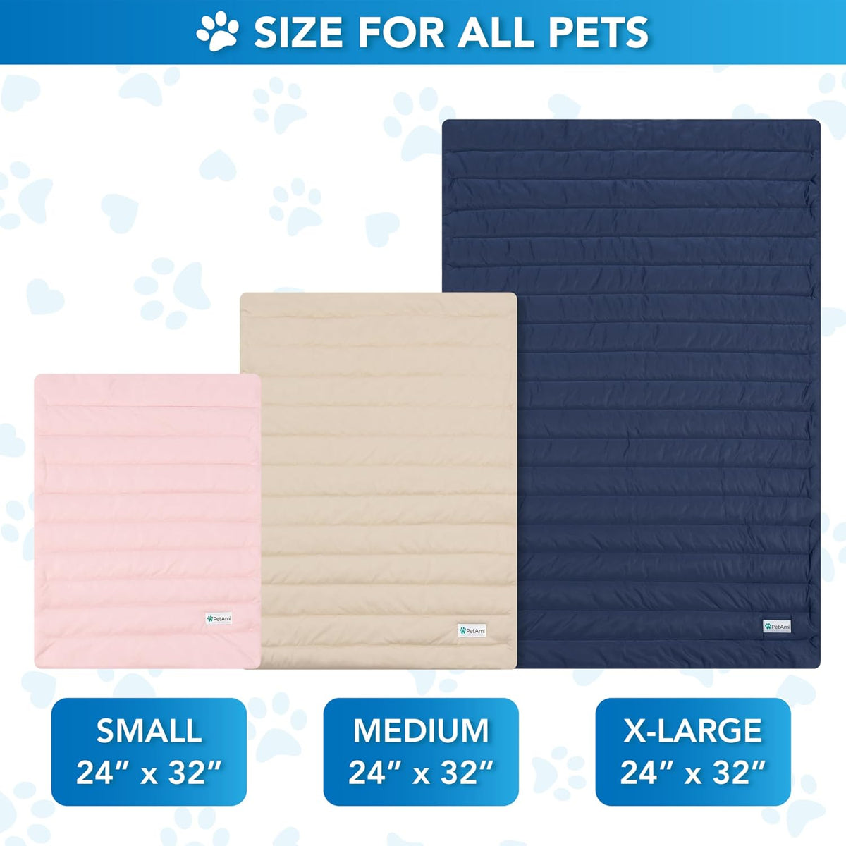 PetAmi Dog Cooling Mat Blanket Pet Pad for Medium Large Cat, Large 40x60