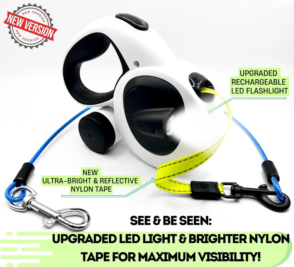 Snuggle Paws All-in-One Heavy Duty Retractable Dog Leash for Medium Dogs