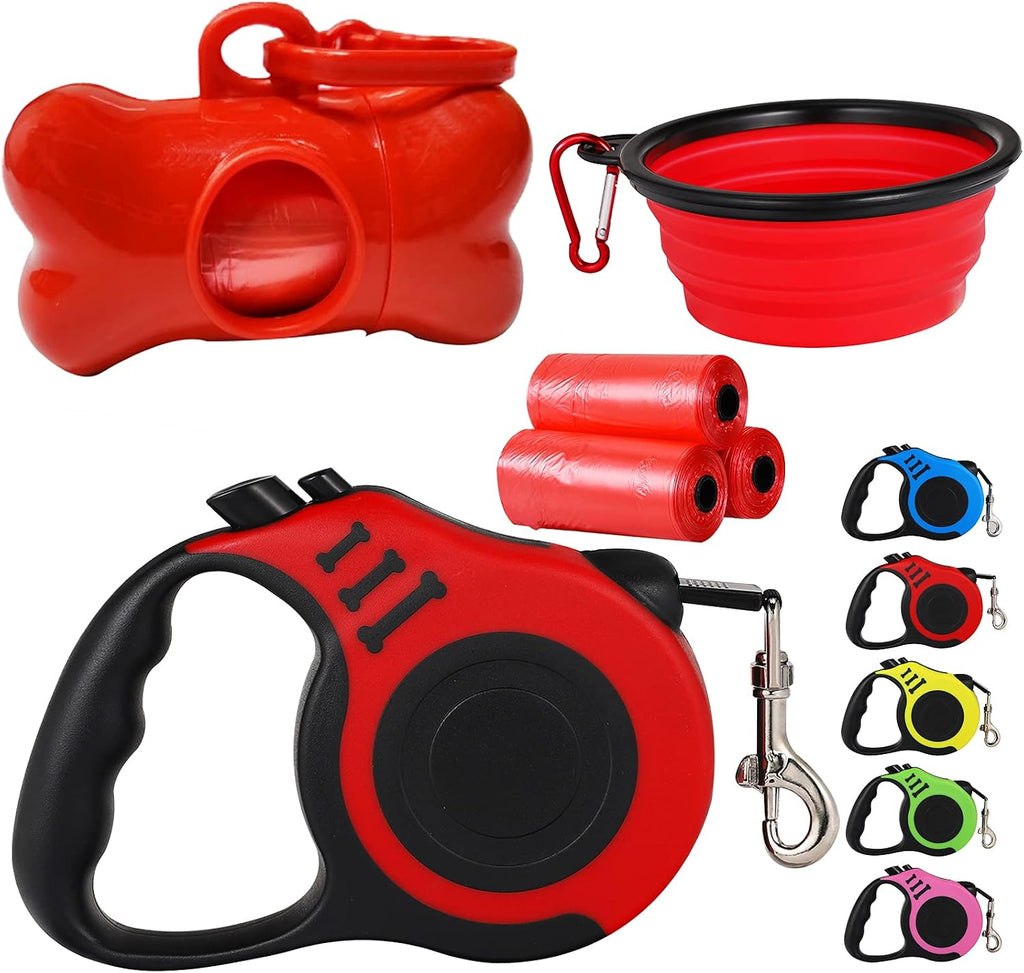 Retractable Heavy Duty Dog Leash, 16FT Walking Leashes, Red
