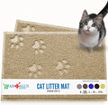 Andalus Medium Cat Litter Mat, Pack of 2 - Waterproof, Non-Slip & Easy to Clean Cat Litter Box Mat for Extra Efficient Pet Litter-Trapping, Beige (23.5” X 15.75”)