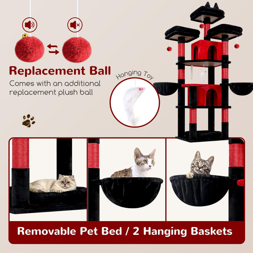 Globlazer Big XL Gothic Cat Tower for Indoor Multiple Cats, F68B